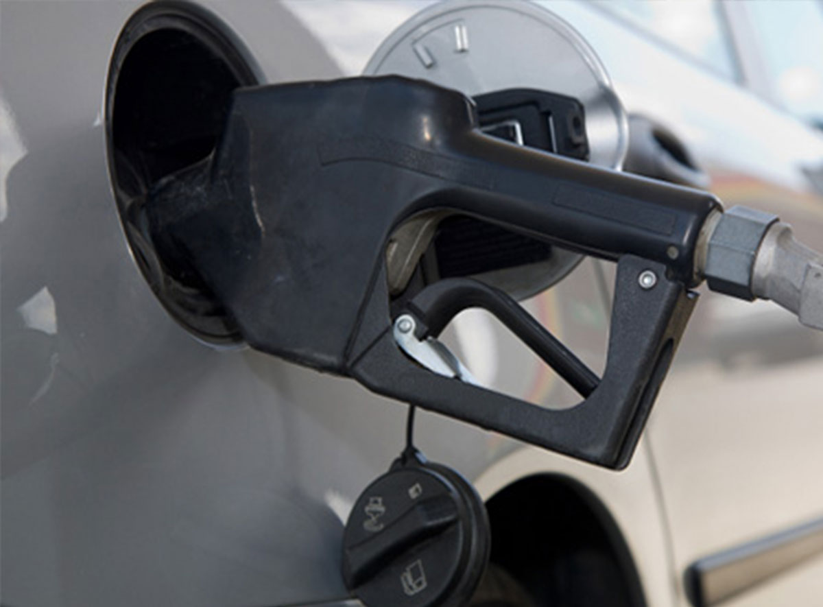 image of gas pump in car