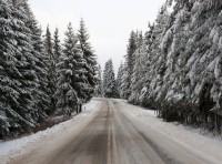 image of snowy desolate road
